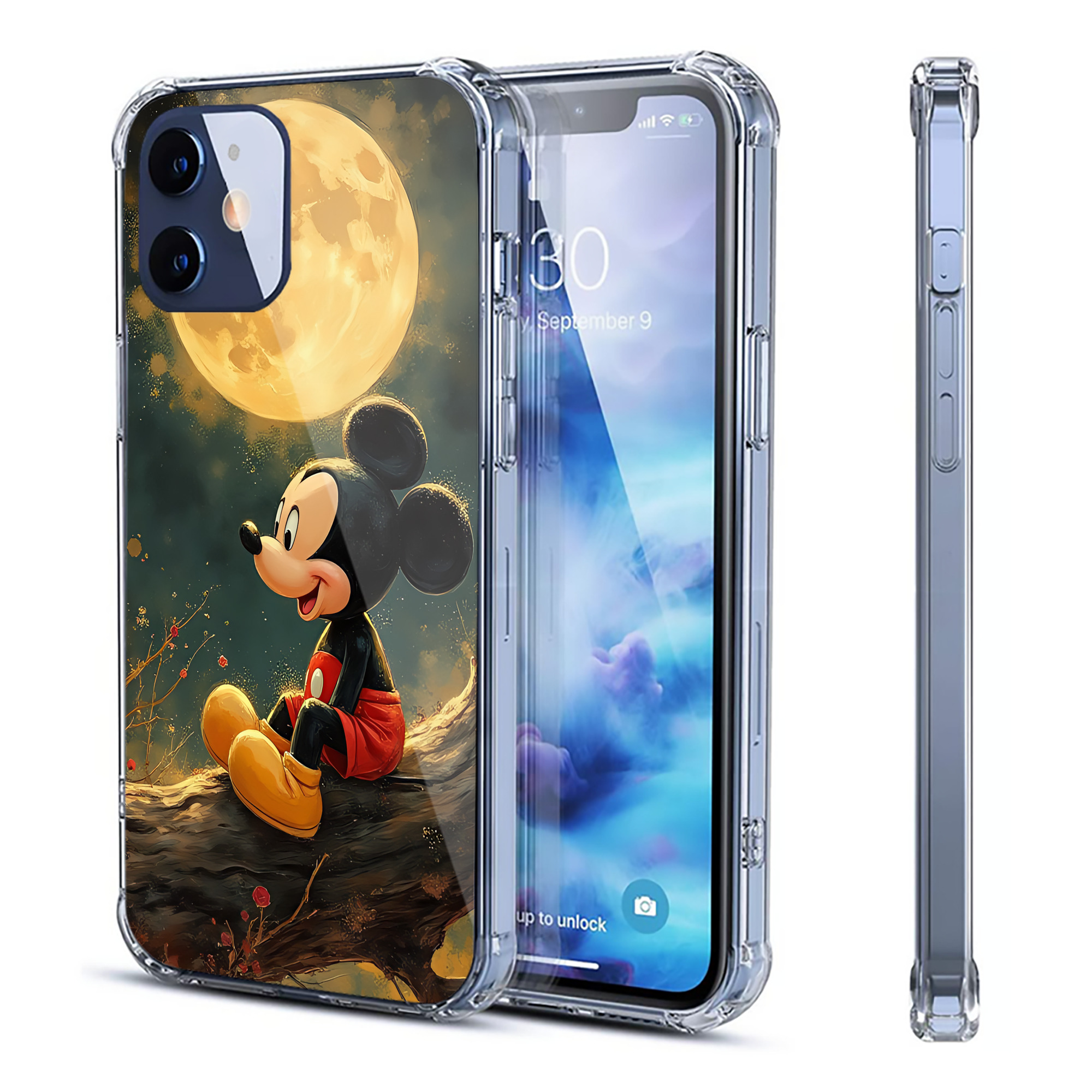 （画像用） ミッキーマウス Mickey Mouse 【iPhone 12シリーズ対応】透明スマホケース（クリアソフトケース）